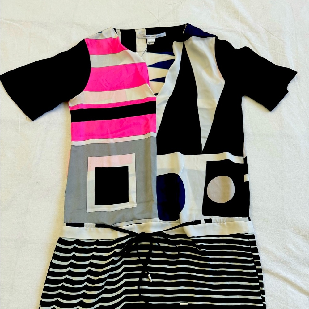 Diane von Furstenberg silk colorful dress XS